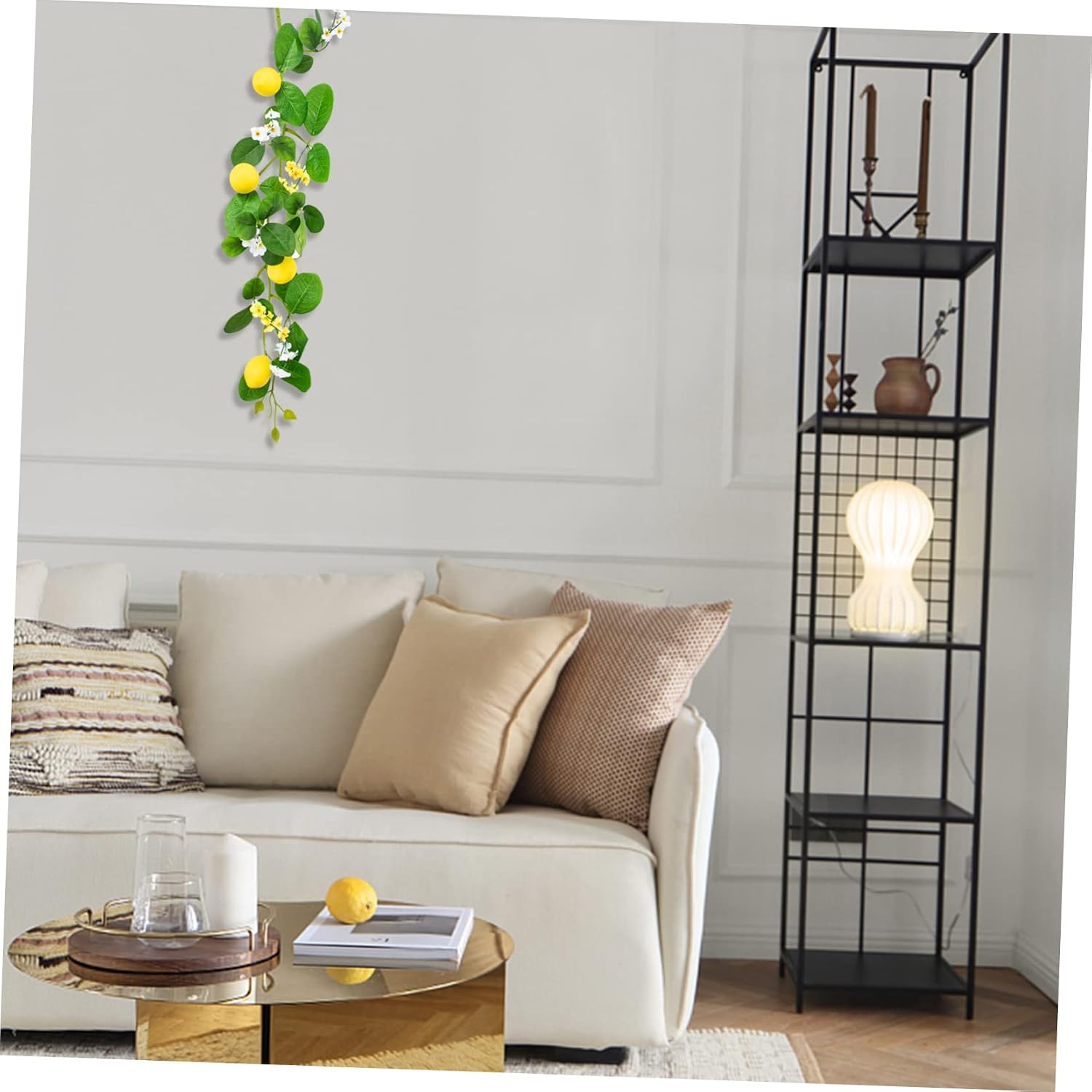 PRETYZOOM 4pcs Artificial Lemon Rattan Plant Pendant Boho Wall Decor Home Decor Fruit Garland