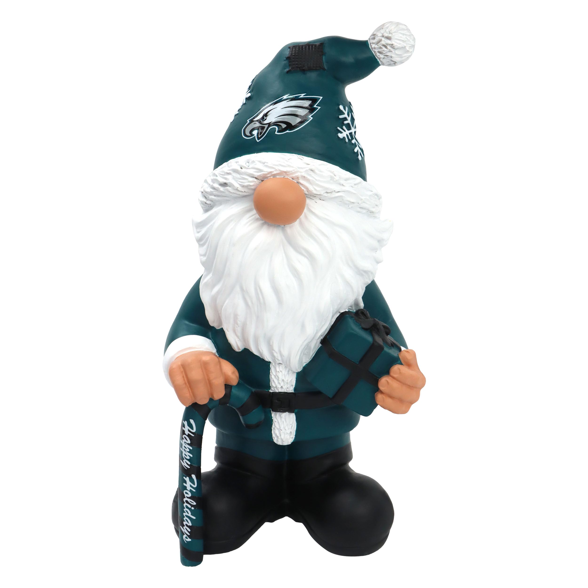 FOCO - NFL 10 Inch Team Happy Holidays Christmas Indoor & Outdoor Garden Gnome (Philadelphia Eagles)