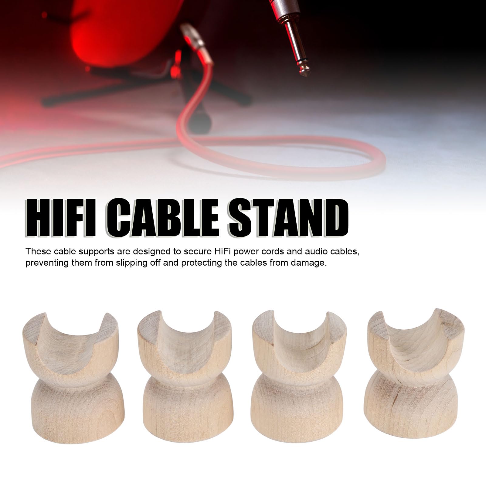 4 szt. Stojaki na Kable HiFi z Palisandru do Drutu Izolacyjnego