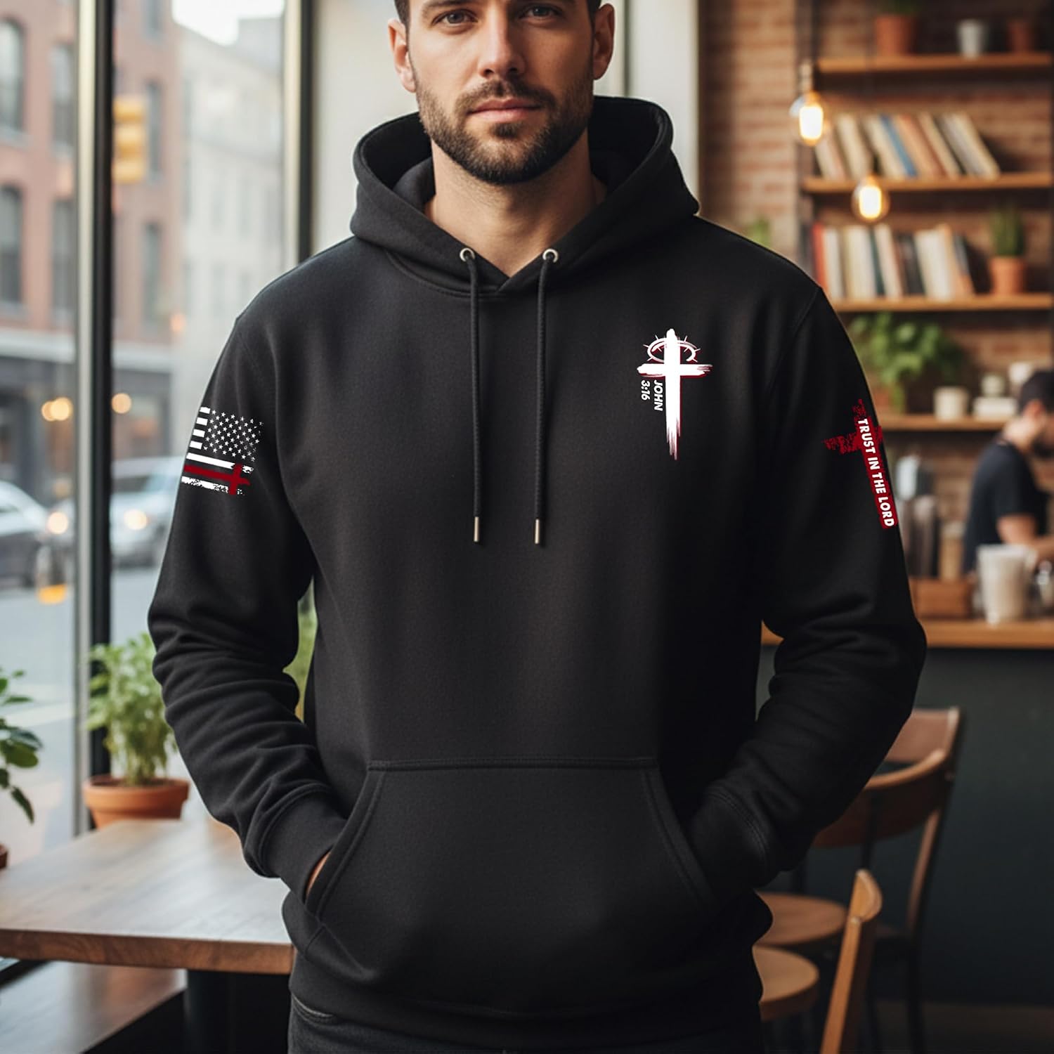 Custom Christian Hoodies for Men Women Faith Cross Jesus Hoodie Bible Religious Gifts Personalized Christmas