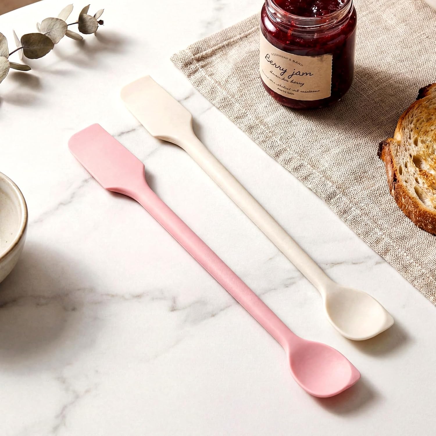 2PCS Mini Silicone Spatulas, Mini Scrapers Silicone Jar Scraper Set Double-Headed Reusable Stirrer for Food Bottles, Jam, Lotion, Narrow Bottles image 5