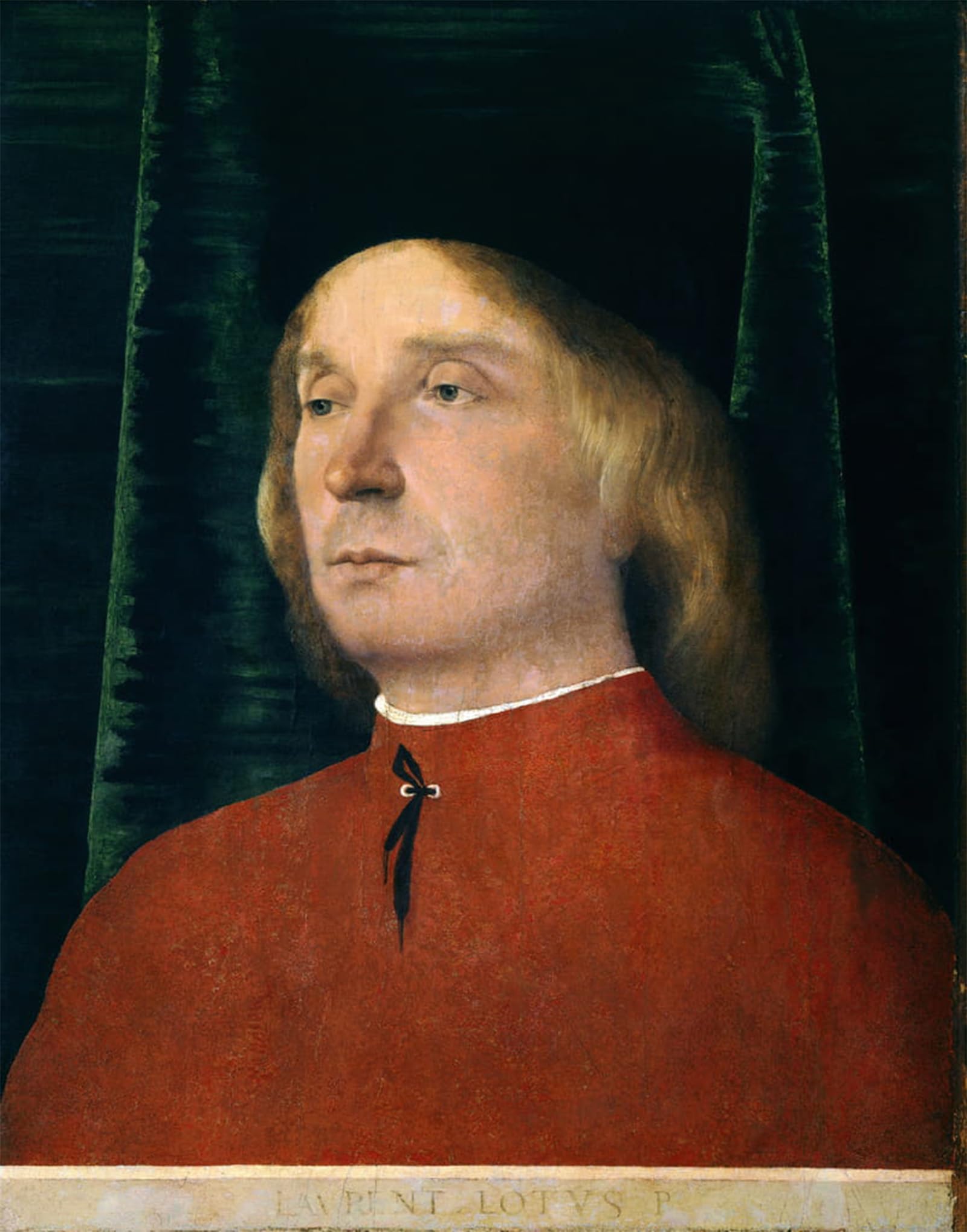 POSTERIIk Vintage Classic Picture Landscape Artwork Portrait of Young Man in Red Suit by Famous Artist Portrait Canvas Painting for Office Home Decor 60x90cm