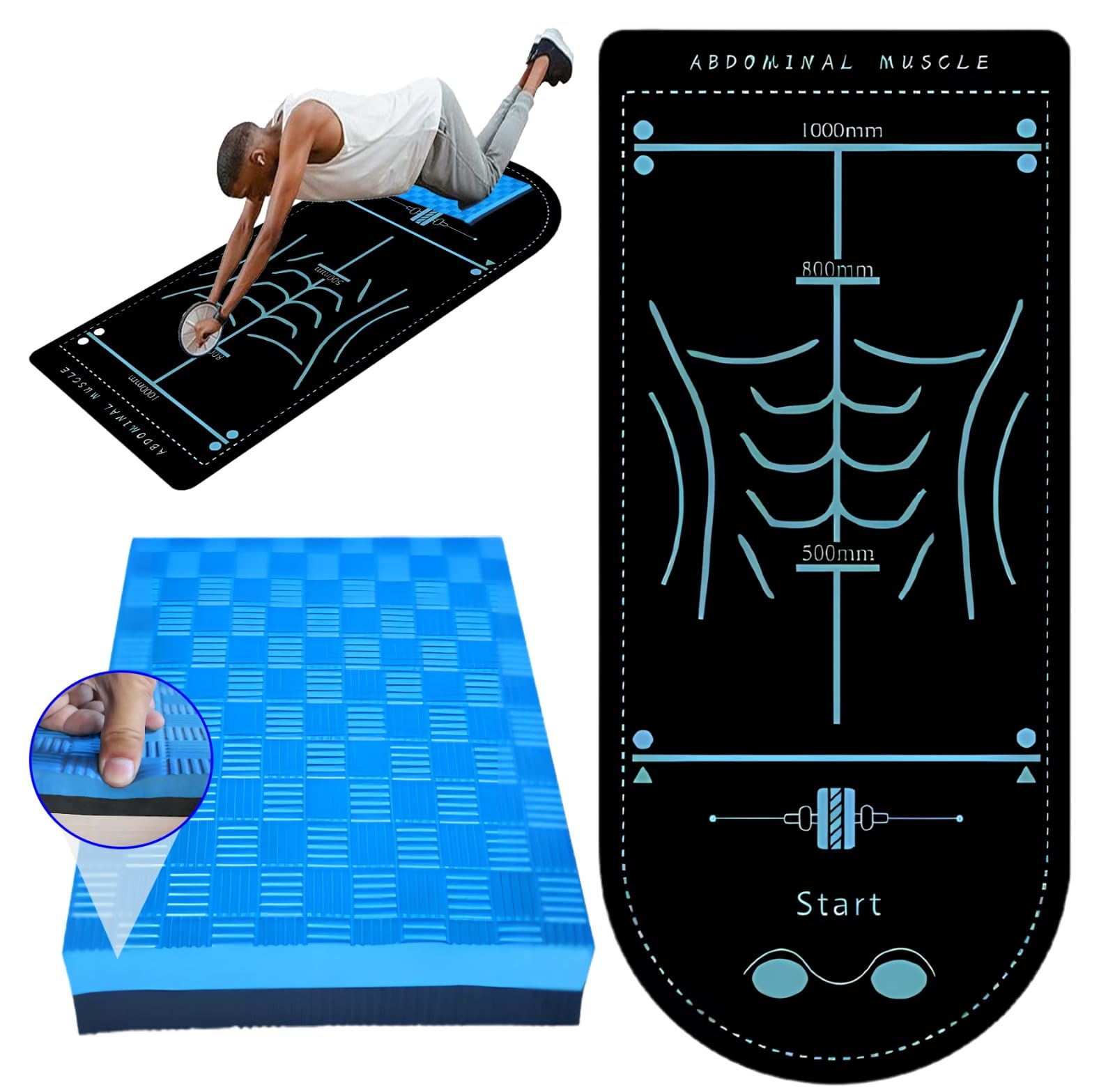 Exercise Roller Mat with Gym Equipment Workout Mat Pads Abs Workout Folding Mat Wide Thick Exercise Mat for Home Roller Workout Foam Exercise Pads for Home Workout Pack of 2