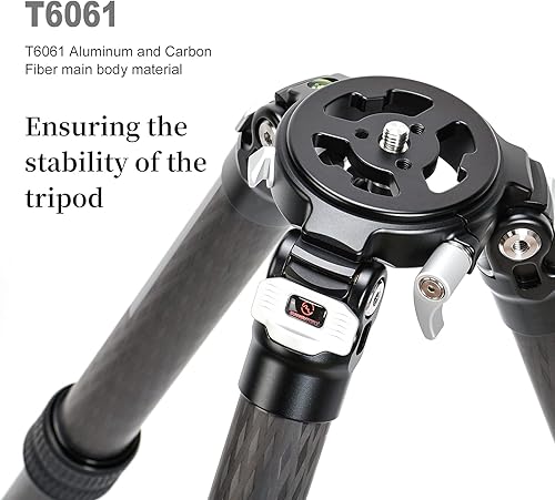 Miniatura 2 de SUNWAYFOTO Trípode de fibra T3650CM para cámara de video, fotografía, peso al aire libre, impermeable, carga de 55.0 libras
