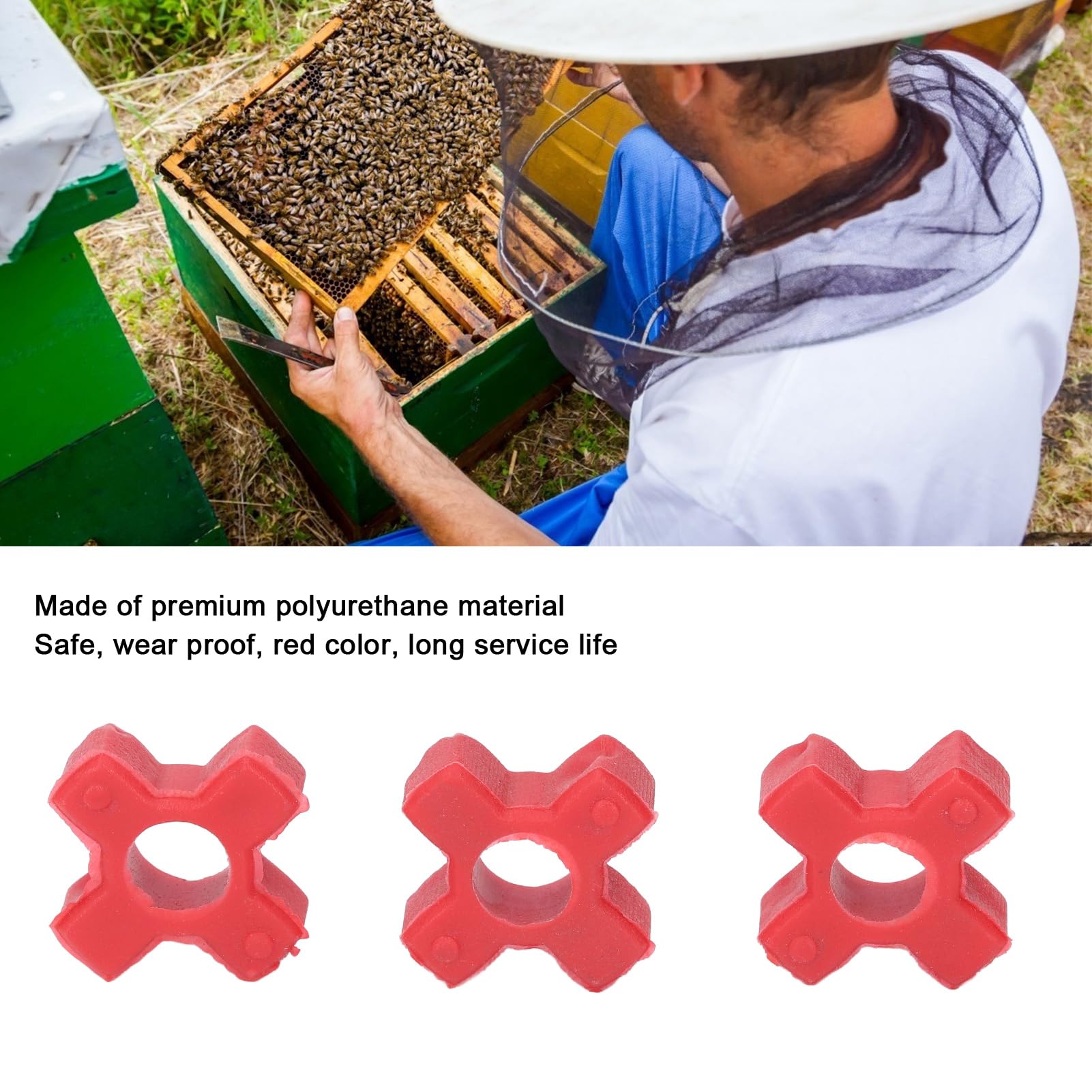 Connecteurs de Douille D'extracteur de Miel électrique en Polyuréthane, Ensemble de 10 Tampons Tampons Rouges, pour Un Fonctionnement en Douceur et Un Entretien
