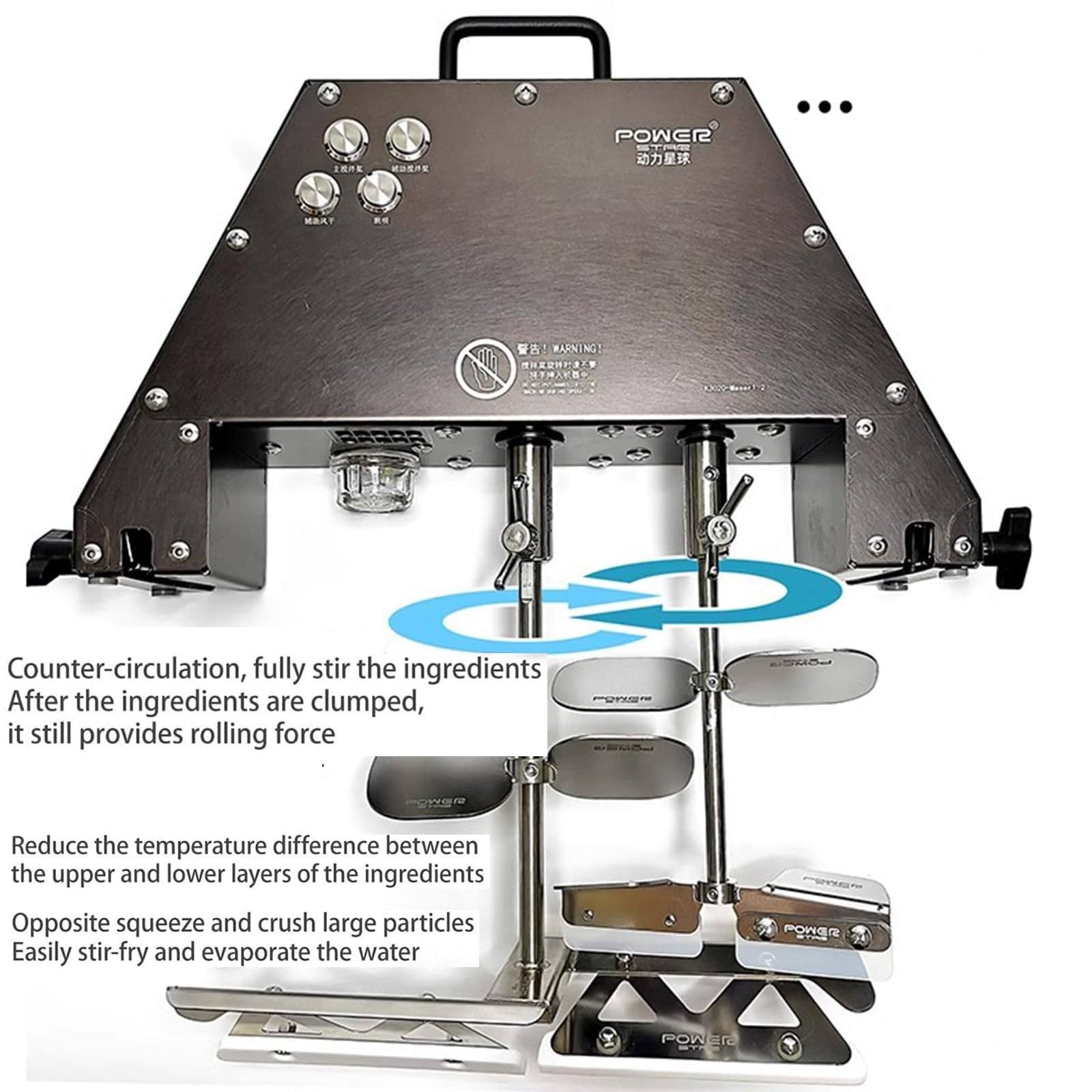Batidora eléctrica de alimentos, batidora de pie automática para mermelada y salsa, máquina mezcladora de acero inoxidable para cocinar y preparar alimentos, herramienta de agitación de olla caliente