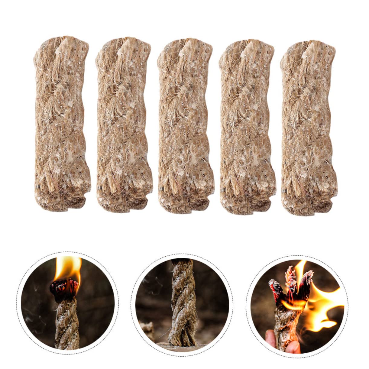 BESPORTBLE 15pcs Portable Jute Ropes Fire for Camping BBQ and Outdoor Survival Practical Emergency Tool Enhanced Flame Resistance and Versatile Use