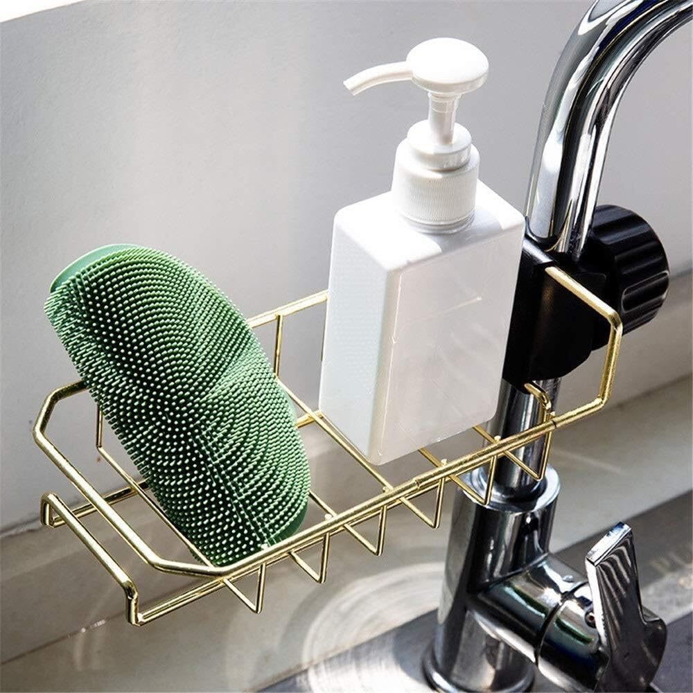Gold Dish Drying Rack with Drain Bins, Multifunctional Sink Caddy, Space-Saving Kitchen Organizer for Plates, Bowls, Utensils – Easy Assembly, Fast Drying, Portable (23.5 x 11 x 6 cm) - Image 3