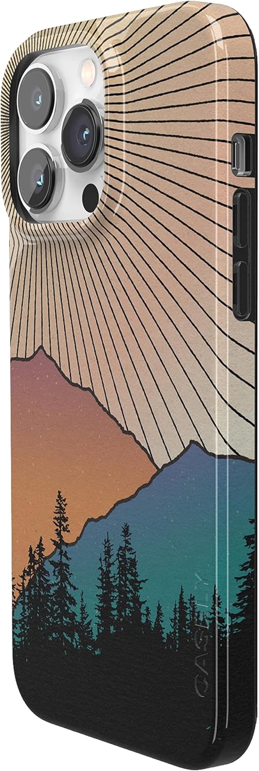 Casely iPhone 14 Pro Max Case | Golden Hour | Mountain Sunset | Compatible with MagSafe | Classic Ultra Slim Design