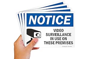 SmartSign 5 x 7 Inch 'Notice: Video Surveillance in Use on These Premises' Labels (4-Pack)