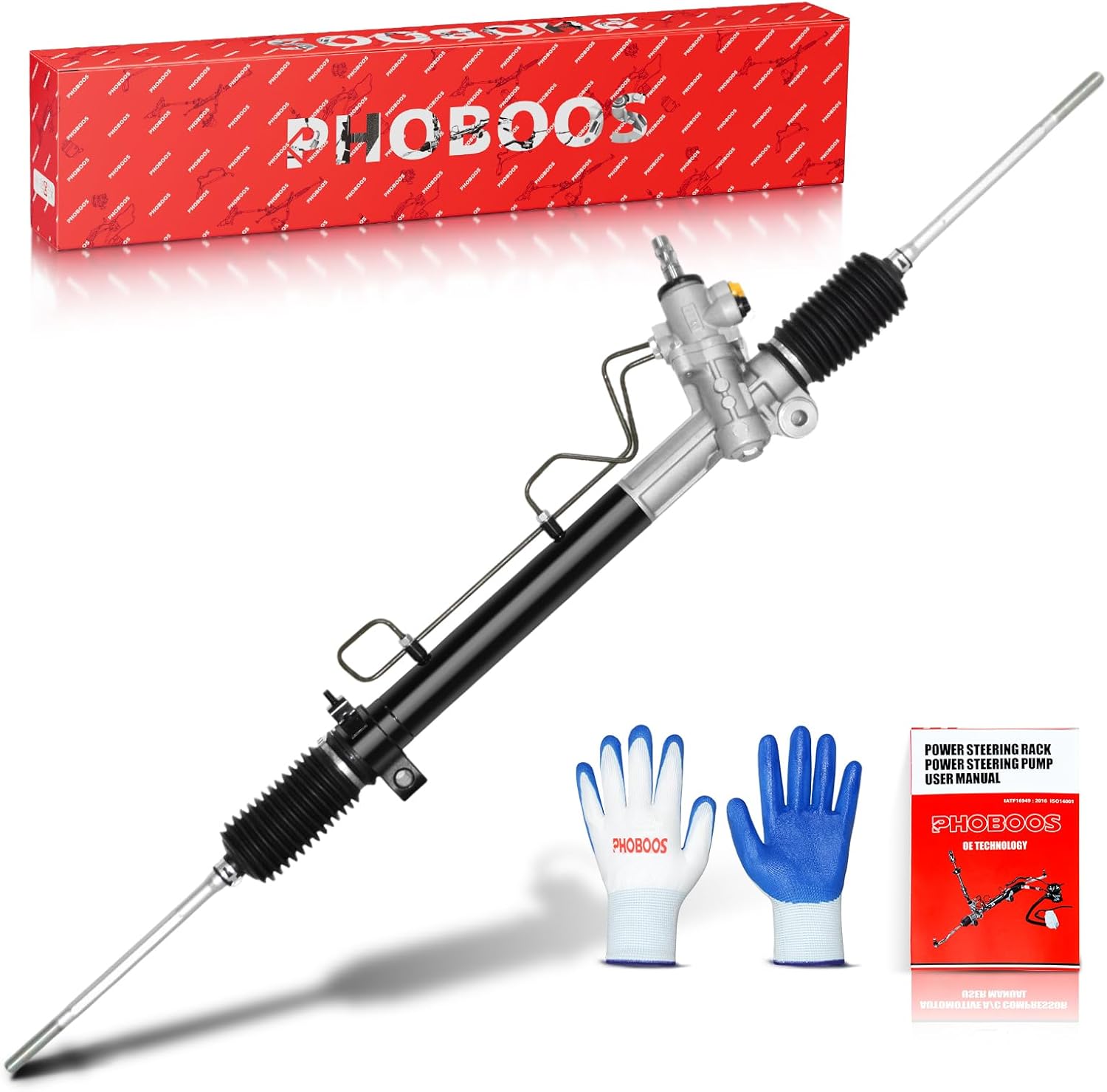 PHOBOOS Hydraulic Power Steering Rack and Pinion Assembly Compatible with Toyota Camry 1992-2001, Avalon 1995-2004, Solara 1999-2003 & Lexus ES300 1997-2001, 2.2/2.4/3.0L, New Unit, Ref. 26-1690