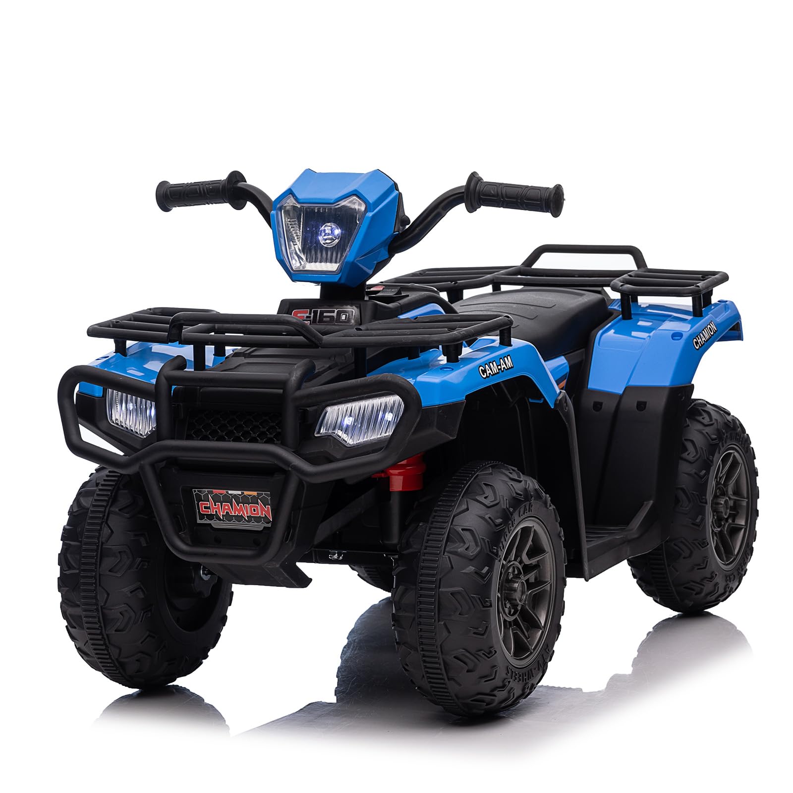 Lischwert Quad électrique Enfant 12 V – Phares LED, Musique, Klaxon – Démarrage Lent – 3-6 Ans – Rouge – Charge Max 25 Kg