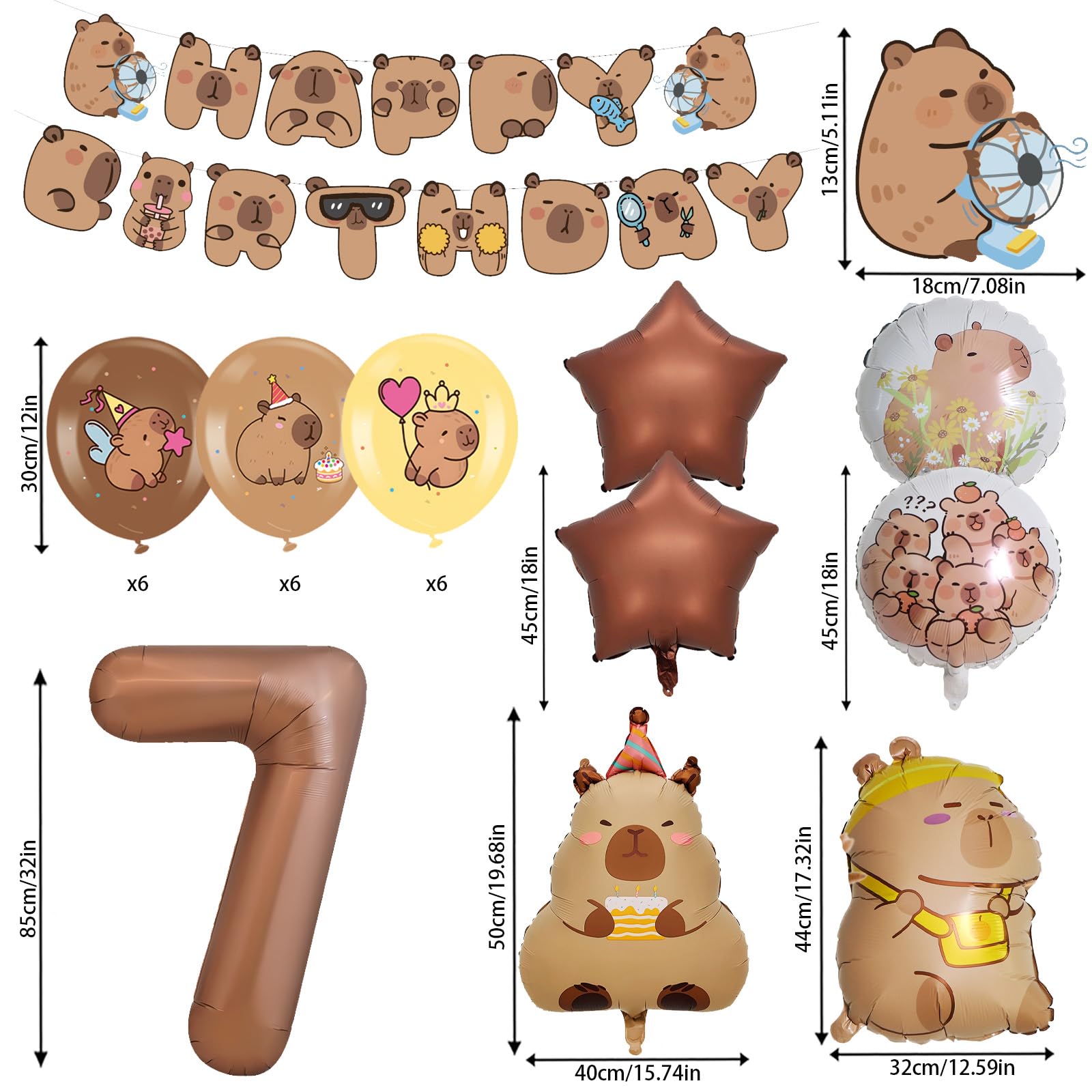 AUNGKWANG Capybara Birthday Decoration 6/7/8/9/10/11/12 Years Boy Girl - Image 2