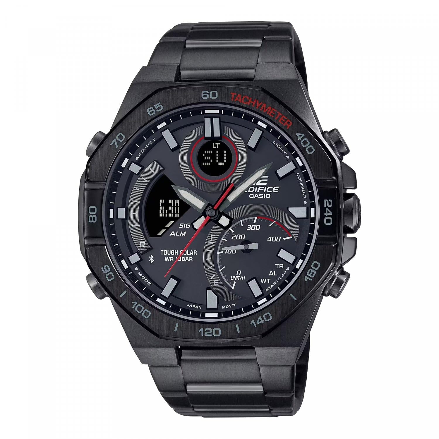 Edifice Casio Reloj Analógico-Digital para Hombres de Cuarzo con Correa en Acero Inoxidable ECB-950DC-1AEF