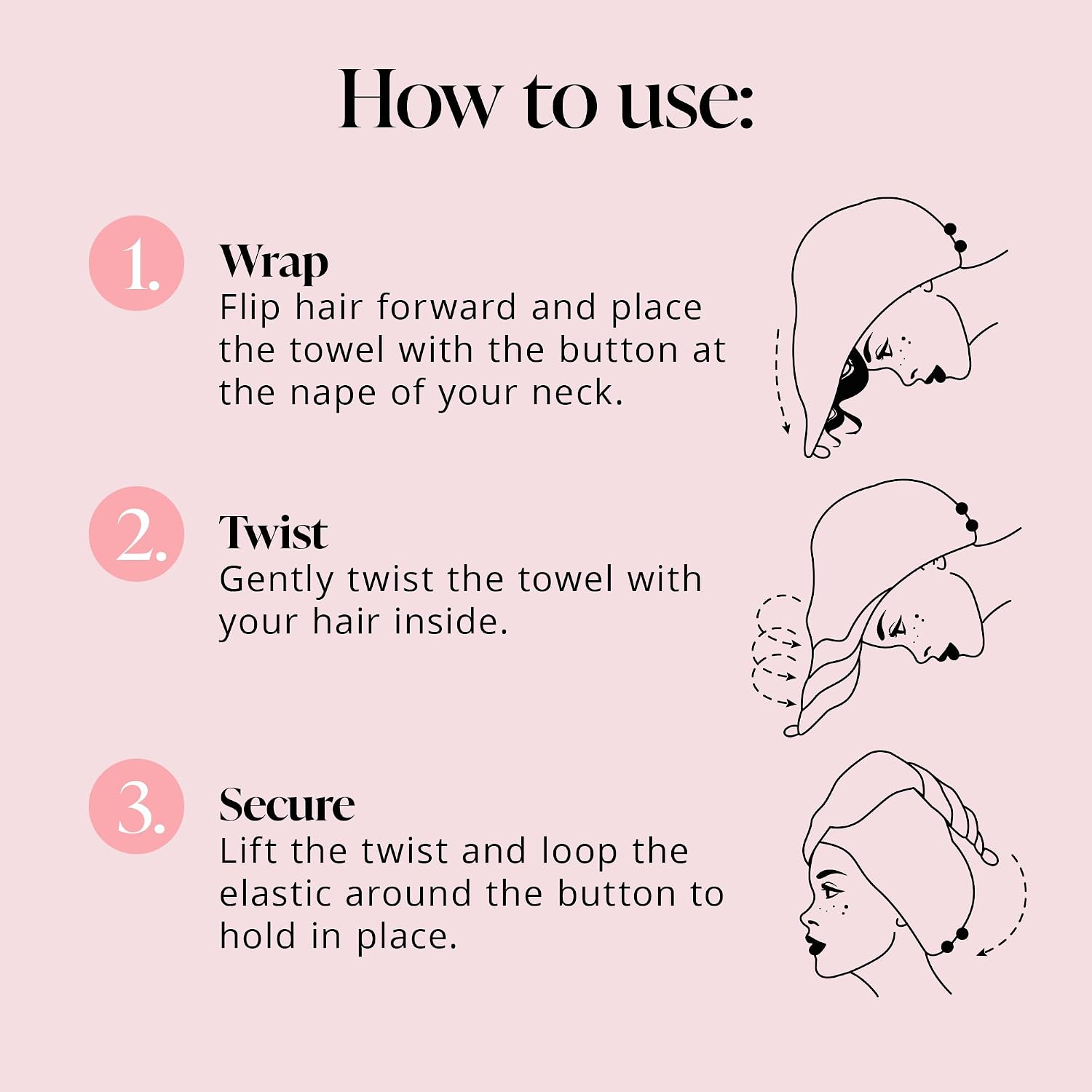 GRACE & COMPANY Luxe Microfiber Hair Towel Wrap for Women - Super Absorbent Quick Drying Towel for Curly, Long and Natural Hair - Porto