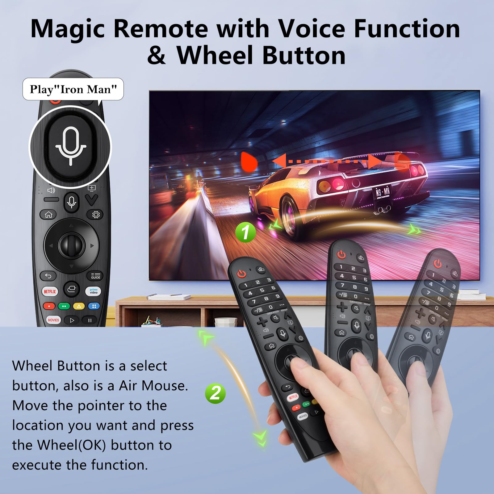 Telecomando per LG-Smart-TV,Universale per Originale Magic AKB75855501 MR19BA MR20GA MR21GA MR22GA MR23GA,con Puntatore e Funzione Vocale