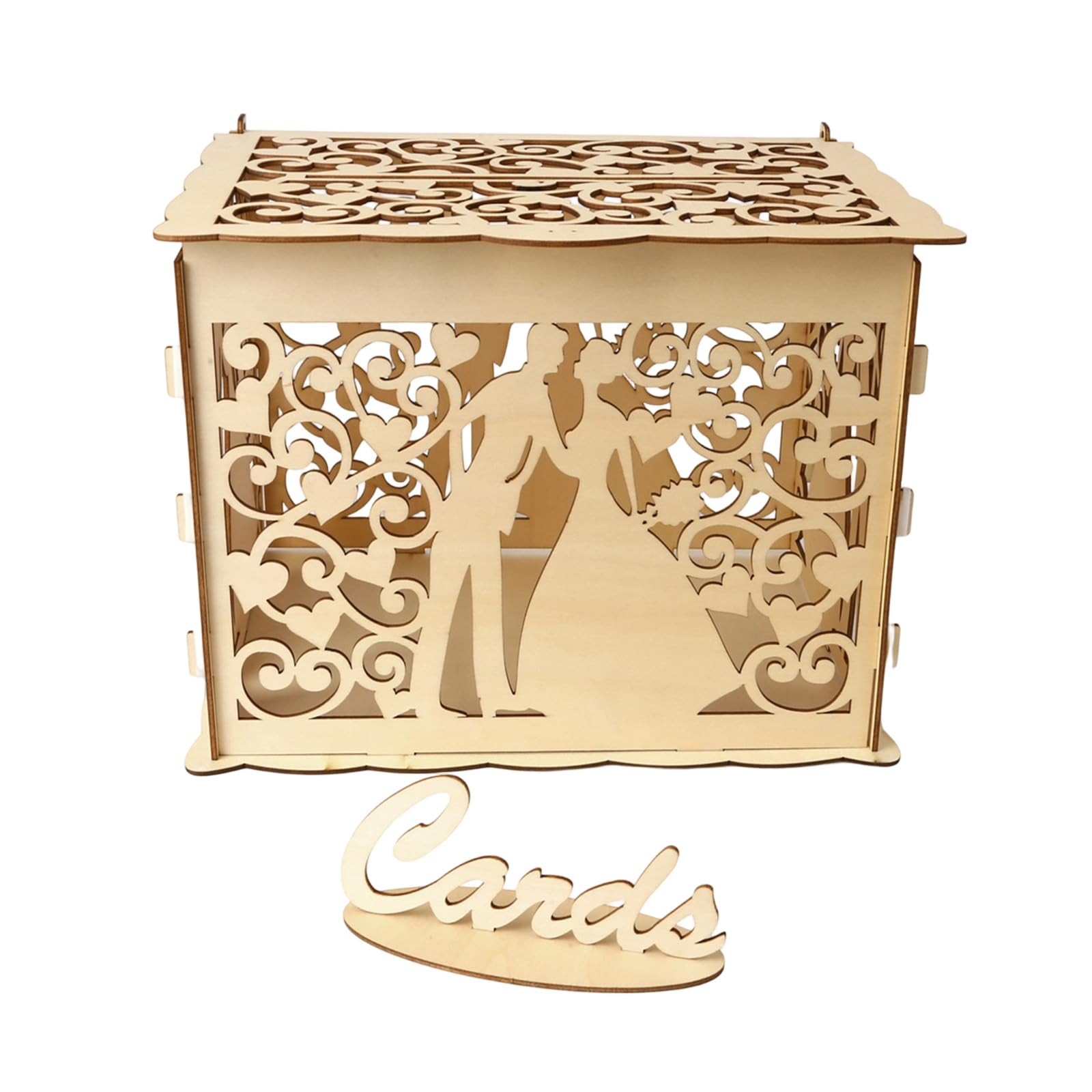 Limtula Wood Greeting Card Holder Handcrafted Wooden Keepsakes Box Perfect for Weddings Anniversaries and Special Event Securable Gift Card Box