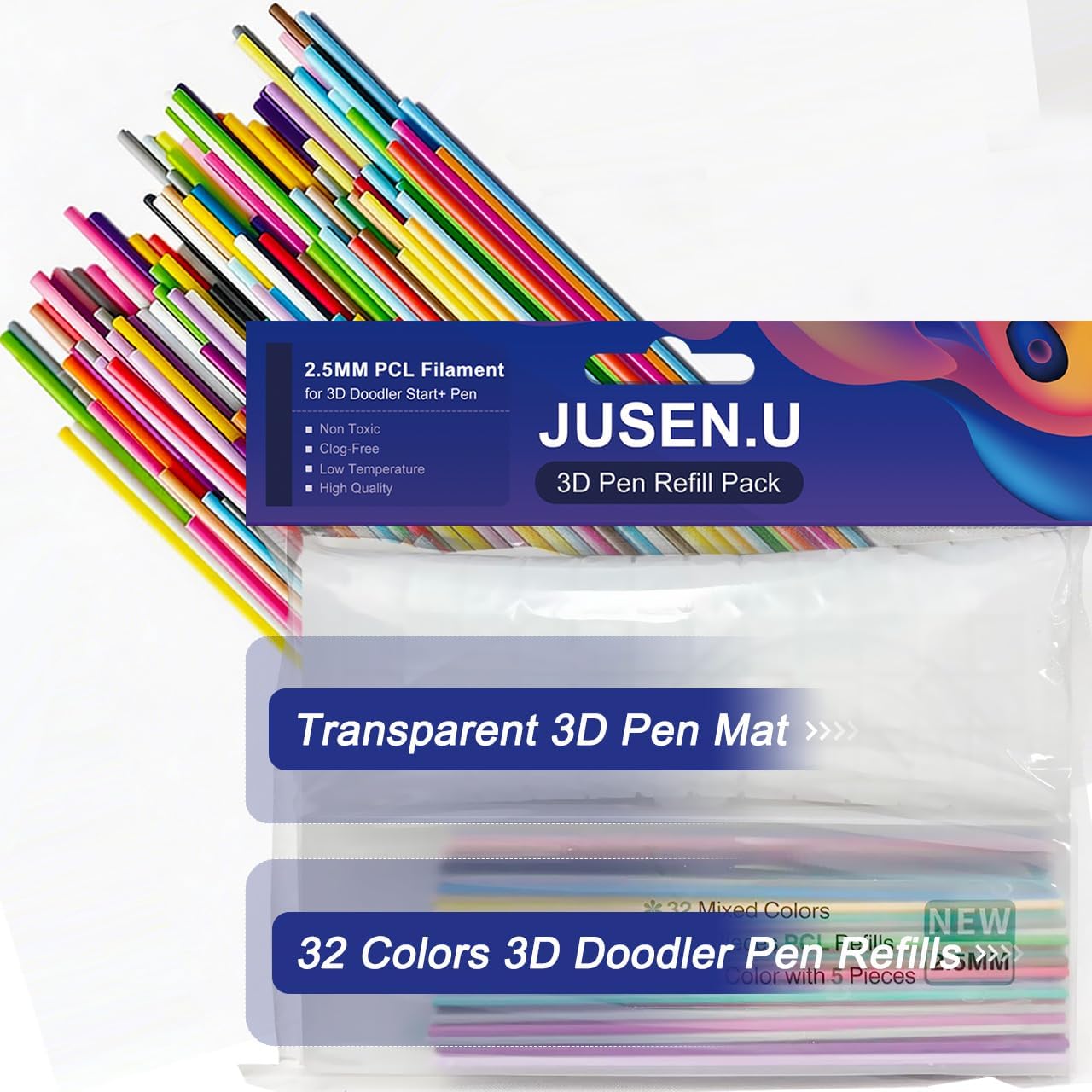 Repelentes para lápiz 3D 32 colores con tapete silicón miniatura 1