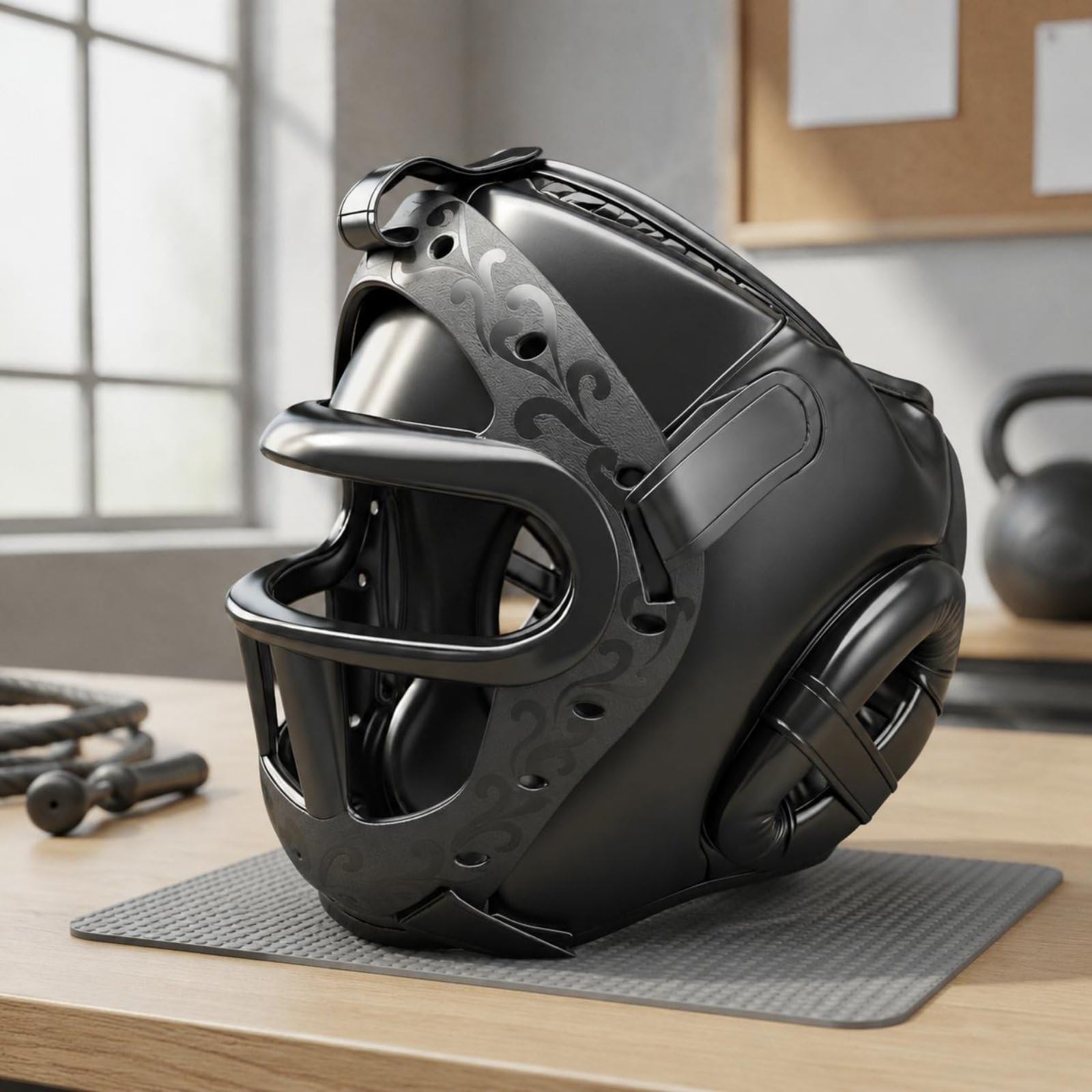 Vollgesichts-Boxhelm Vollgesichtsschutz Boxhelm mit Gesichts Atmungsaktives Design Boxkopfschutz mit für Wettkampf