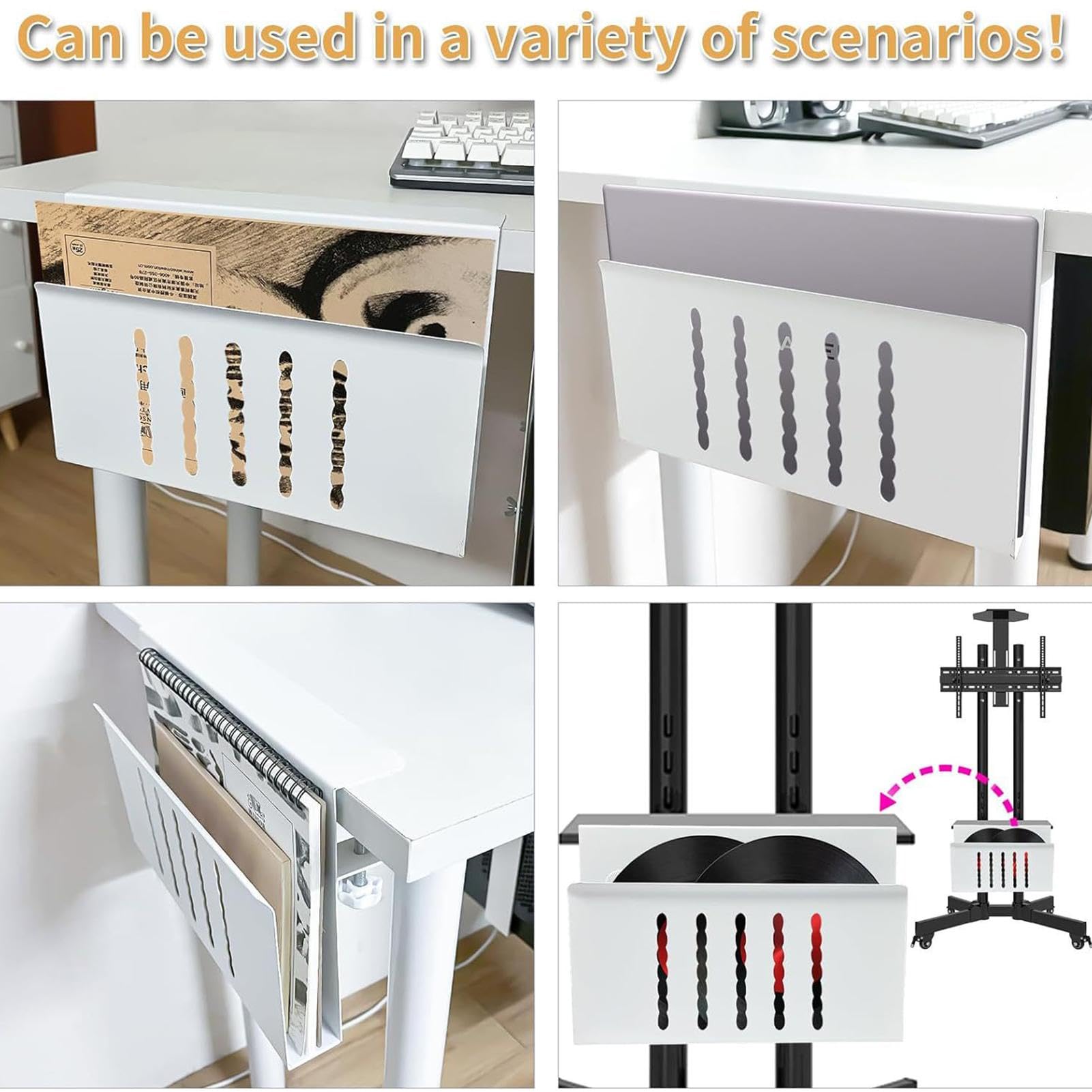 Supporto da scrivania per computer portatile, verticale in lega di alluminio, dissipazione del calore sotto la scrivania, supporto per computer portatile, senza fori, supporto laterale per camera da | alluminio, dissipazione del calore sotto la scrivania,