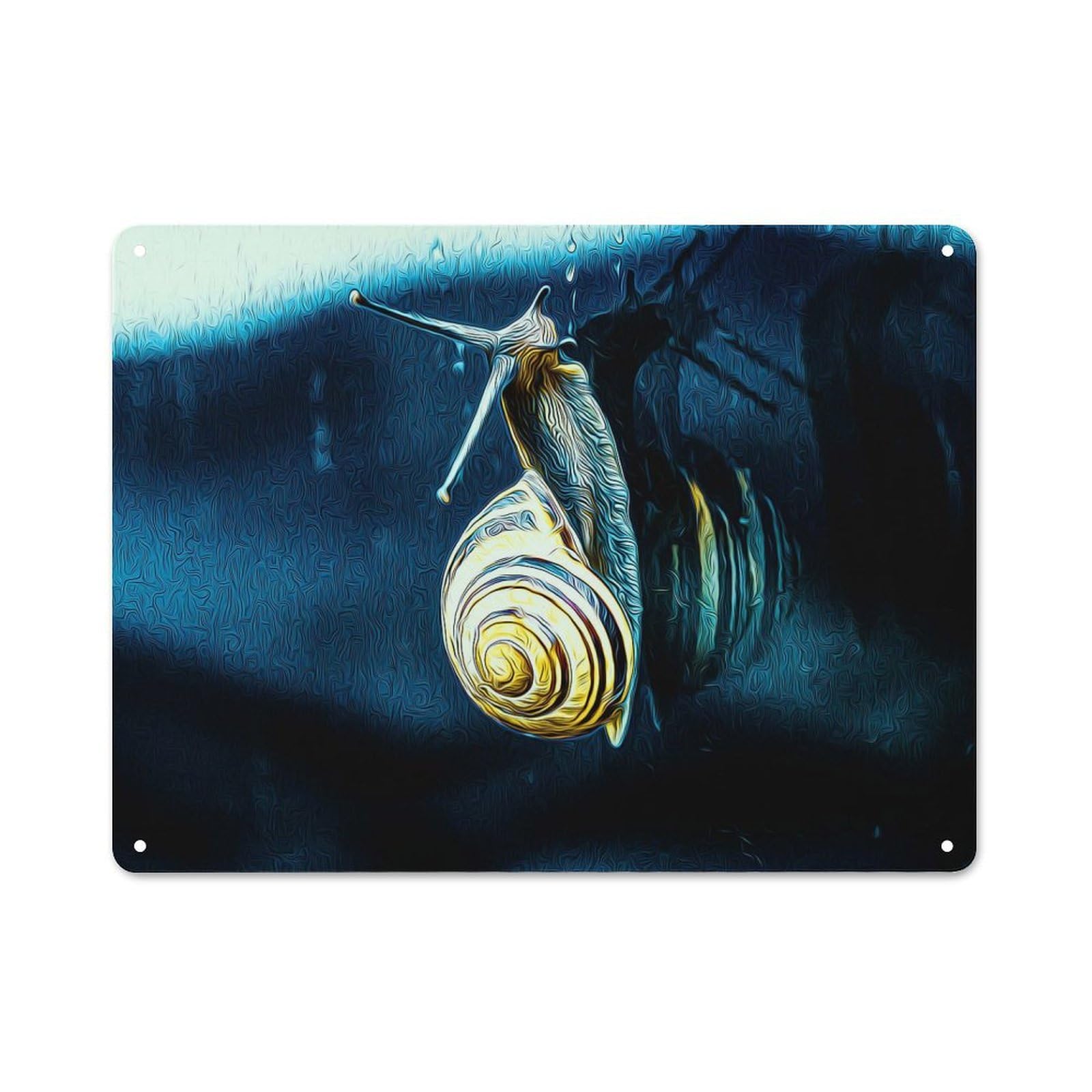 Junmoney Style-1 Snail Decorative Metal Plaque 30X40cm, Shop Front Style Bistro Wall Plaque For Tea Room, Shop Wall Or Breakfast Area