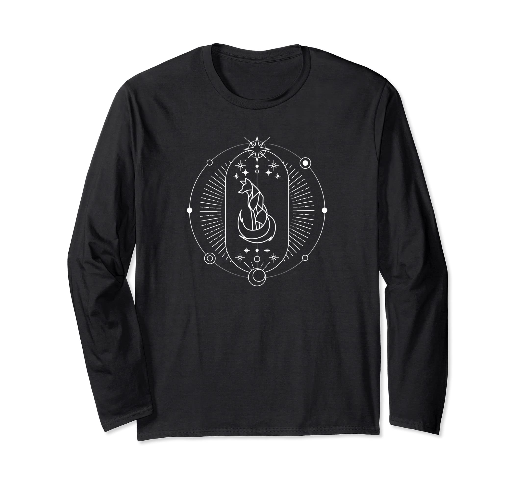Sacred Geometry Fox Design Long Sleeve T-Shirt