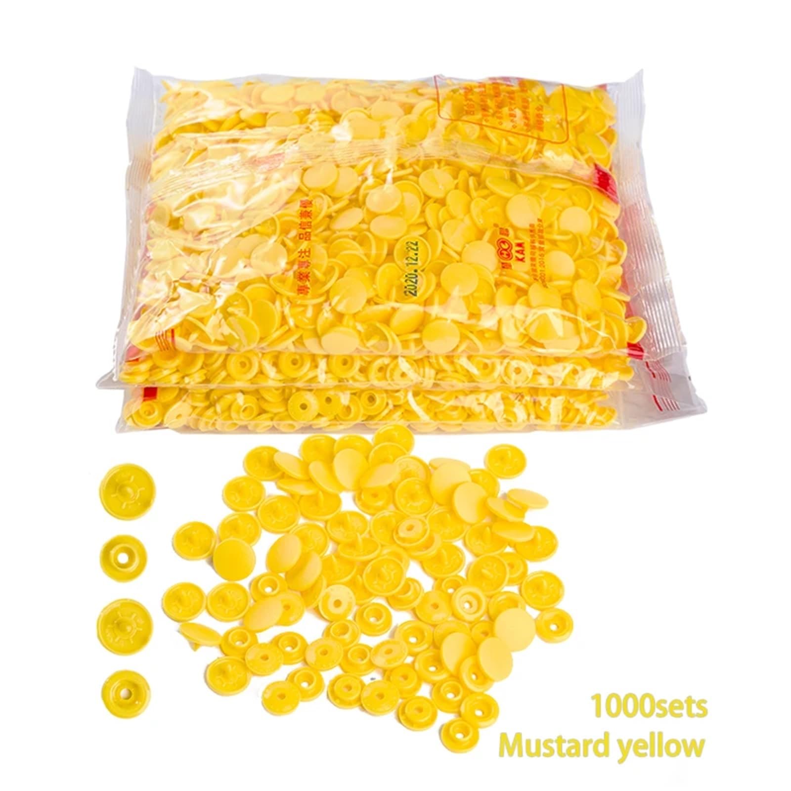 Botones de presión para coser, 1000 juegos de botones de presión de plástico mate, T3/10 mm, T5/12,4 mm, resina, accesorios de ropa (B7)