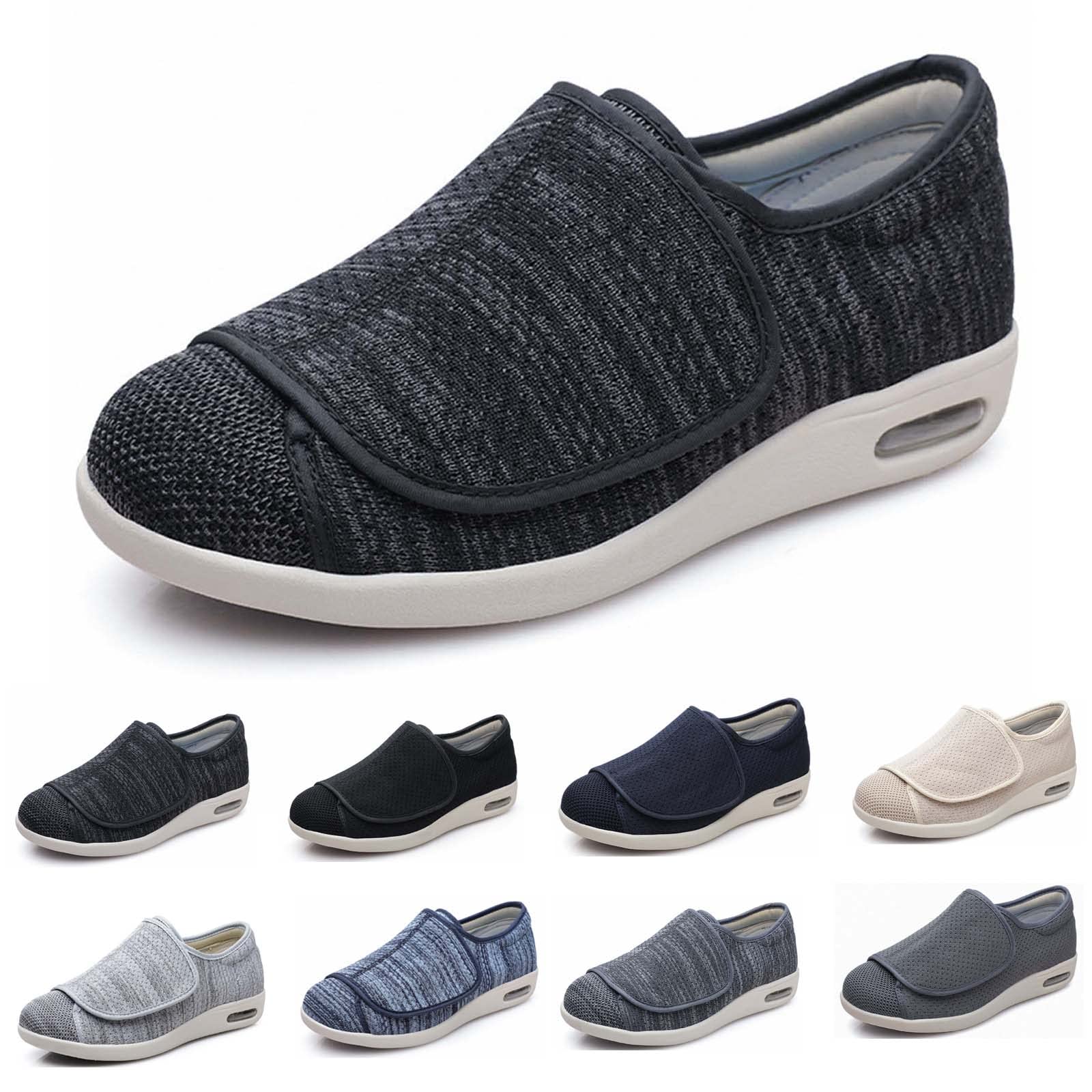 Męskie kapcie dla diabetyków buty do chodzenia, regulowane ultra szerokie buty dla osób starszych