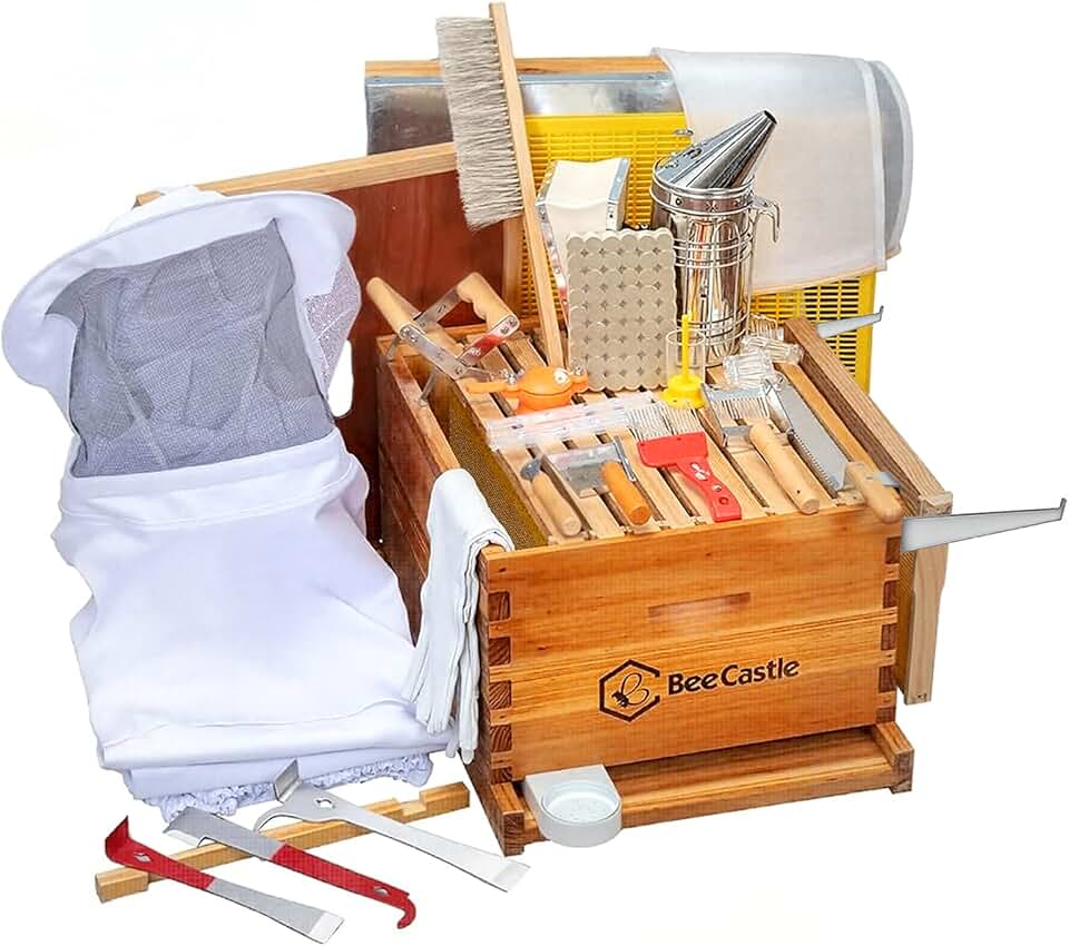 BeeCastle 10-Frame Bee Hives and Supplies Starter Kit,Beehive Kit Dipped in 100% Beeswax,Bee Keeping Supplies-All Beginners Kit Includes Beekeeping Supplies Tool Set and Bee Suit. The Forest Stewardship Council