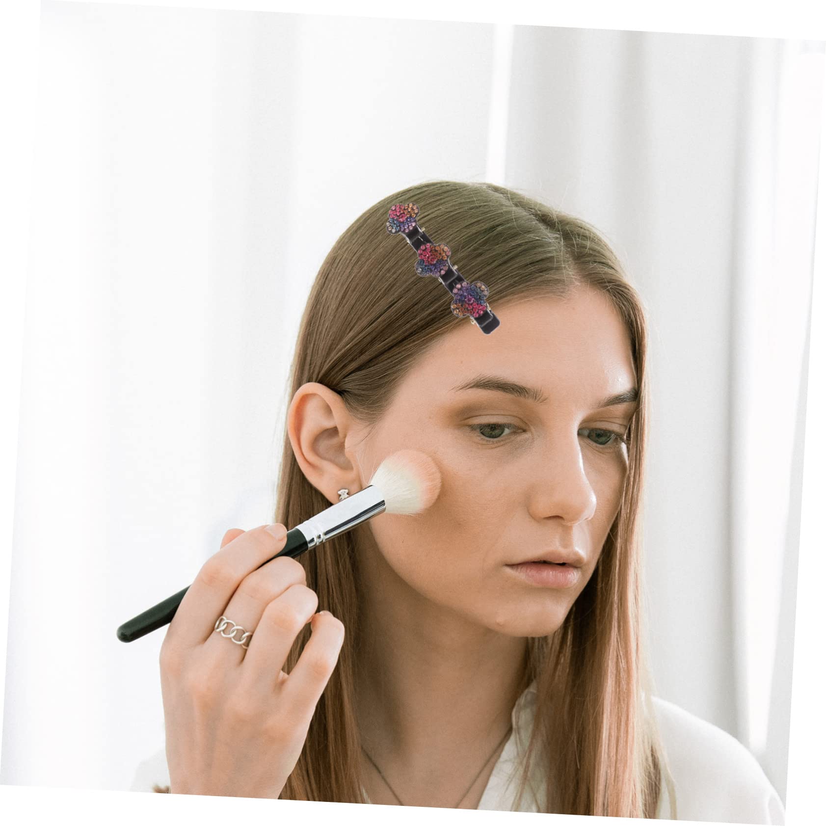 Abaodam 4er-set Haarspangen Für Frauen Geflochtene Strass-clips Haarspangen Für Mädchen Modisches Accessoire 7 Stück X 4