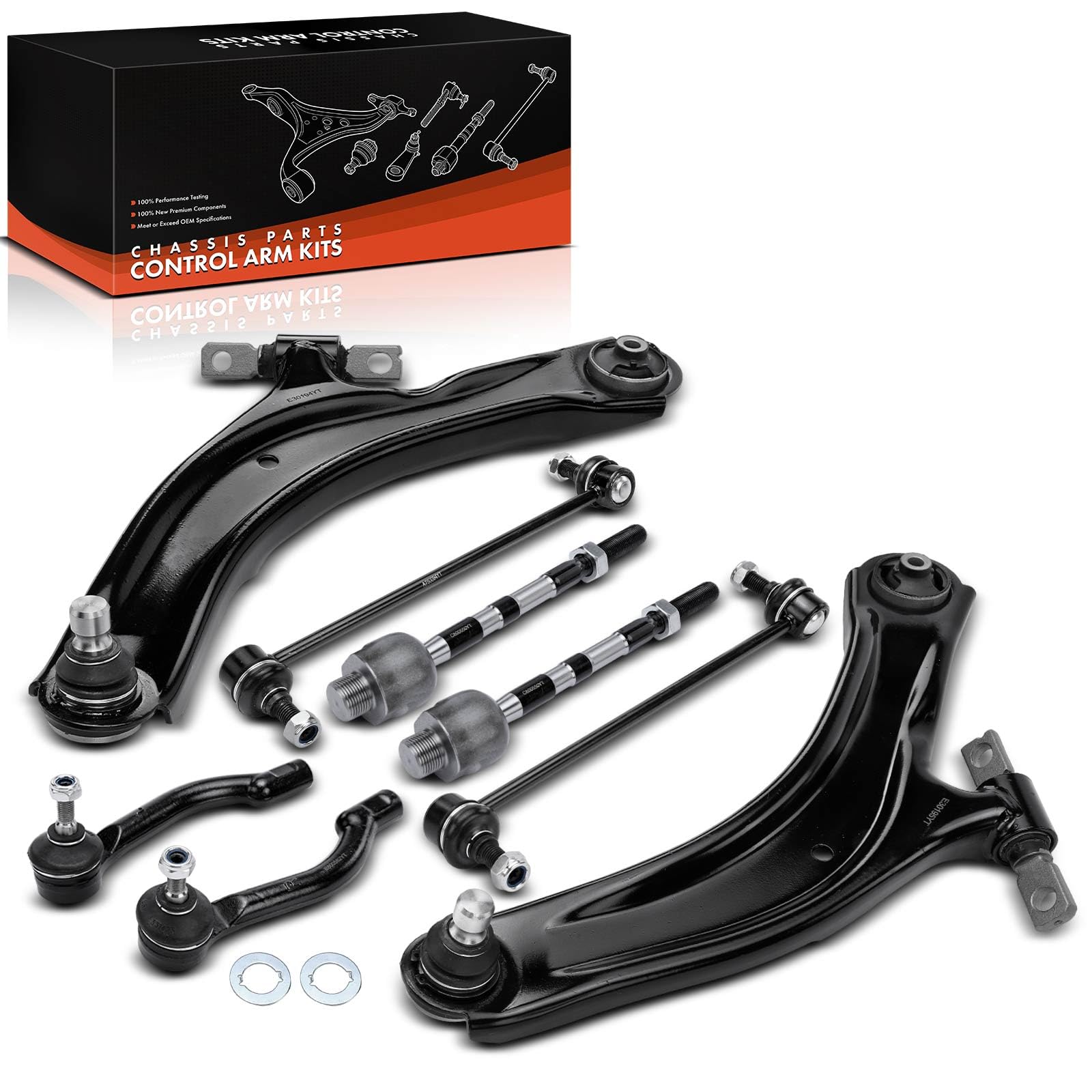 Frankberg 8x Set di bracciali Anteriore Compatibile con Qashqai +2 I J10 JJ10E NJ10 1.5L-2.0L 2007-2013 X-Trail T31 2.0L 2.5L 2007-2013 KolE.O.S I HY Replace# 54501JG00A, 54500JD000