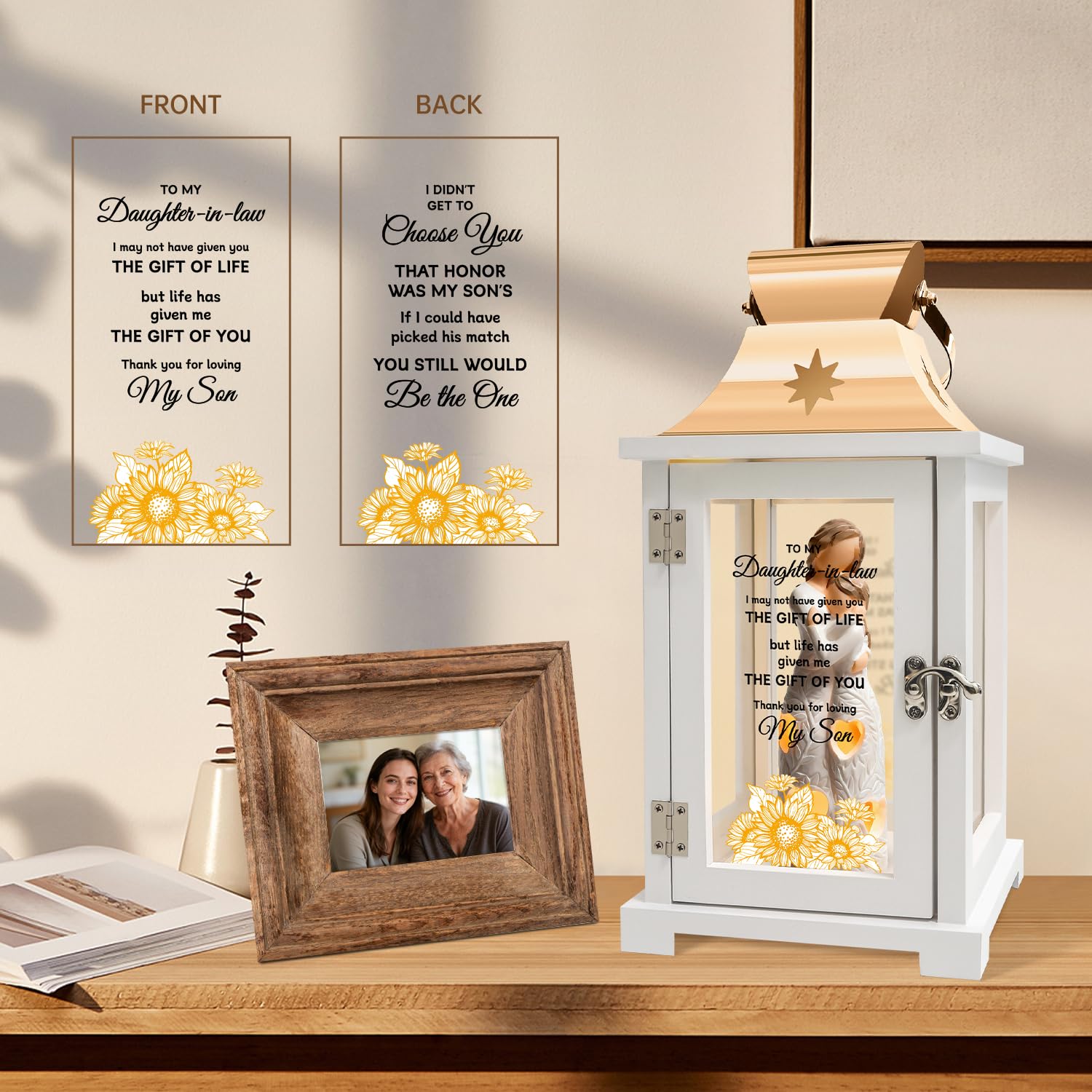 Daughter in Law Mothers Day Lantern Gift from Mother in Law to My Daughter in Law Figure Lantern Surprise, Christmas, Birthday Gift for Daughter in Law
