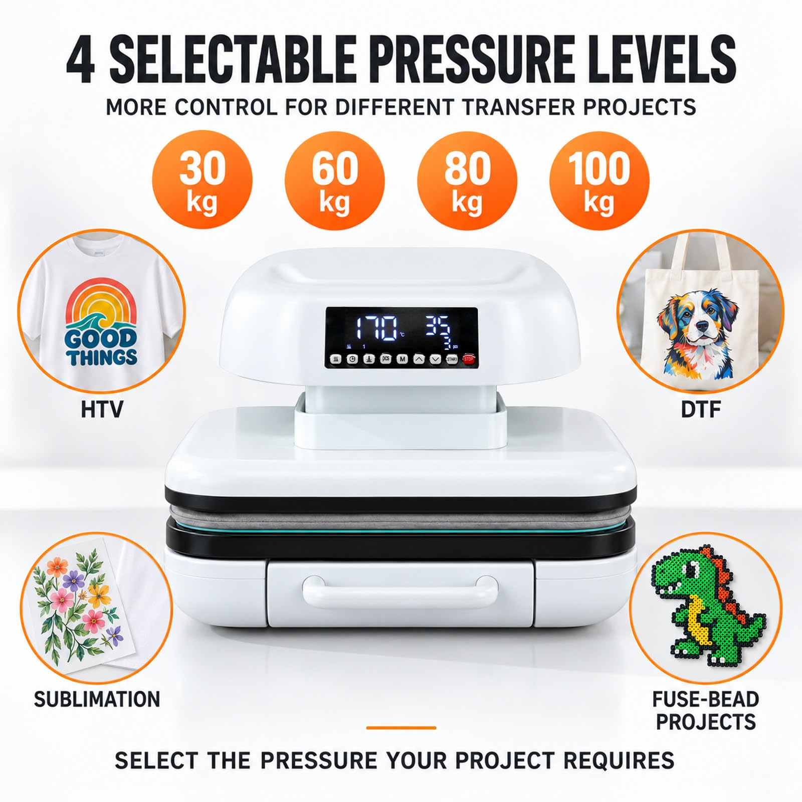 Pressa a Caldo Digitale, Pressatura e Rilascio Automatici