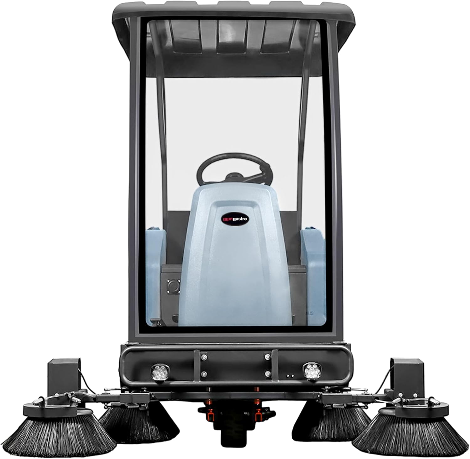 앞쪽 view of GGM Gastro KMHK13000 Ride-On Sweeper