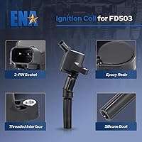 Vista 4 de ENA Bobinas de encendido DG508 y bujías SP479 para 5.4 V8 compatibles con Lincoln Ford Mustang Econoline Excursion Expedition Pickup E150 E250 E350