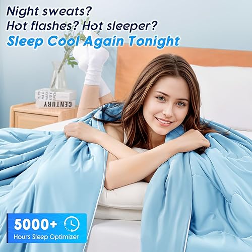 Miniatura 10 de Edredón refrescante, manta refrescante para personas que duermen con calor y sudores nocturnos, manta ligera y transpirable de doble cara, edredón