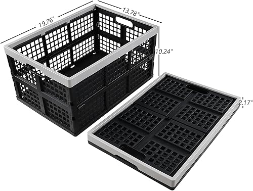 Miniatura 3 de Rosebloom - Cajas de almacenamiento plegables de plástico grandes de 42 L, caja plegable apilable de plástico, 4 paquetes