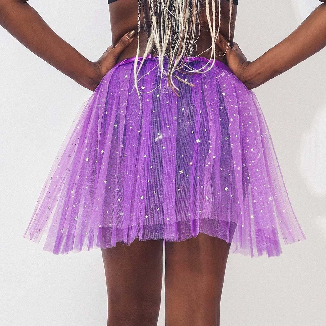 Miniatura 7 de Victray Falda tutú de tul con falda de ballet y falda de tutú en capas, disfraz de fiesta para mujer