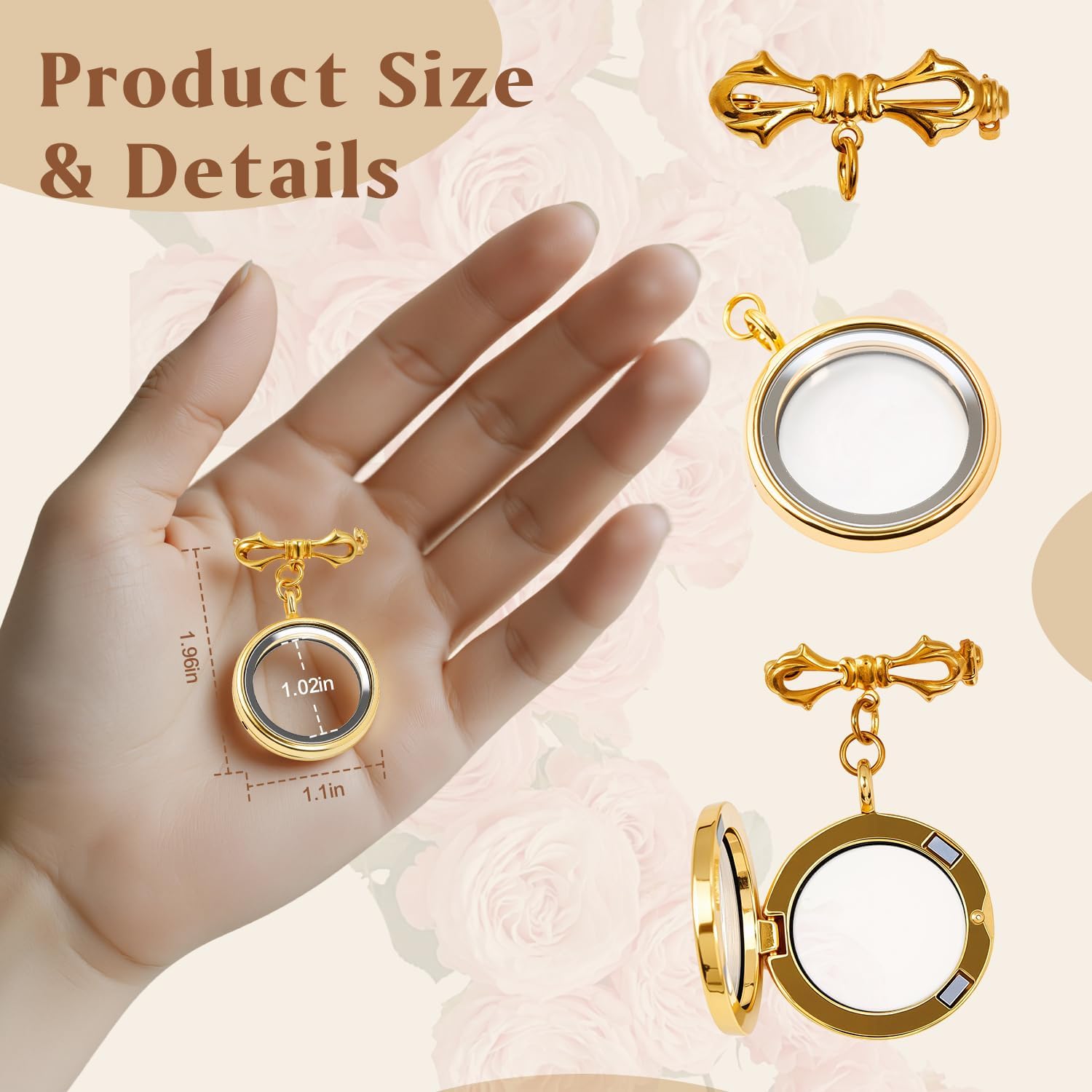 Wedding Bouquet Photo Charms, Bridal bridegroom Charm DIY Pin Brooch Making Kit Bouquet Picture Charm for Wedding Memory Friend Graduation Gift - Image 2