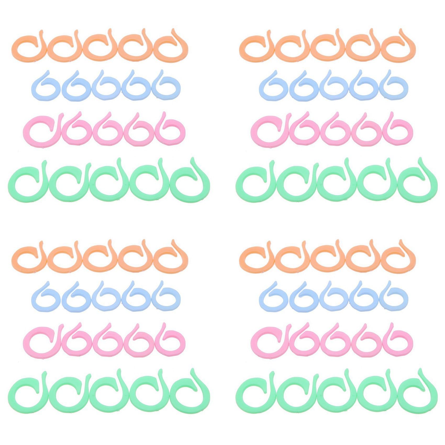 Hndhbfgrt 80pcs Colorful Crochet Locking Marker Knitting Ring Maker Holder Set