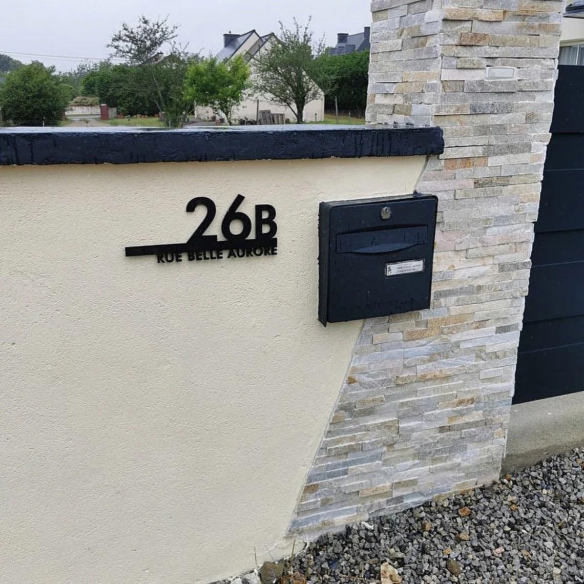 Placas de números de casa, números de Puerta Personalizados para Exteriores, Placa de acrílico Brillante, Letrero Flotante Moderno para dirección (número de dirección 1 x 50 cm)