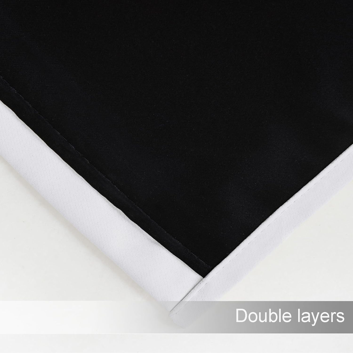 LEMOMO 100% Blackout Curtains 63 Inch Long White Curtains 2 Panels with Black Liner Double Layer Full Room Darkening Bedroom Curtains （White, W42 xL63