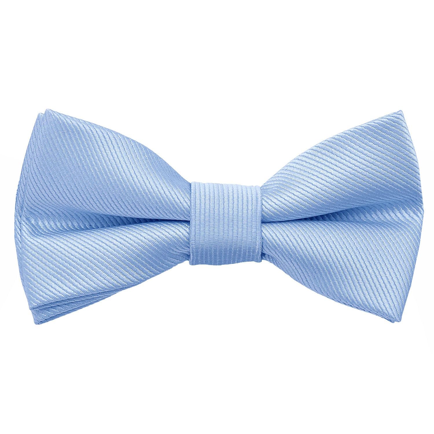 Dqt Boys Dusty Blue Plain Twill Pre-Tied Bow Tie – Wedding, Page & Formal Adjustable Bowtie