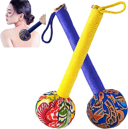 Masajeador manual de martillo, martillo de masaje de cuerpo entero, martillo de masaje para dolor de espalda, diseño patentado2P azul y amarillo..