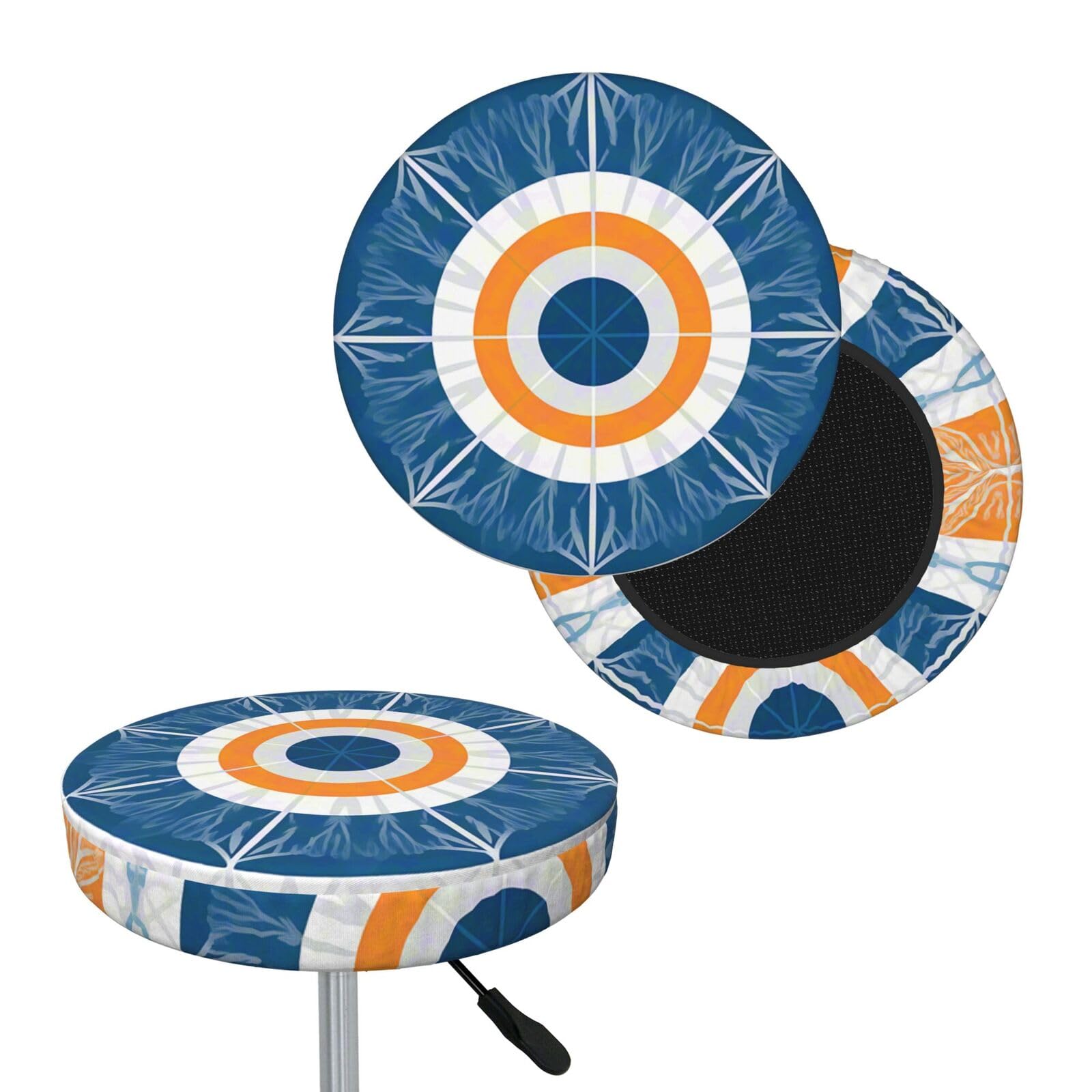 FekiLoot Art Deco Sunset Round Bar Stool Covers Stretch Washable Bar Stool Covers Dustproof Slipcover Bar Chair Covers with Elastic Band for Bar Kitchen Living Room Decor 14 Inch