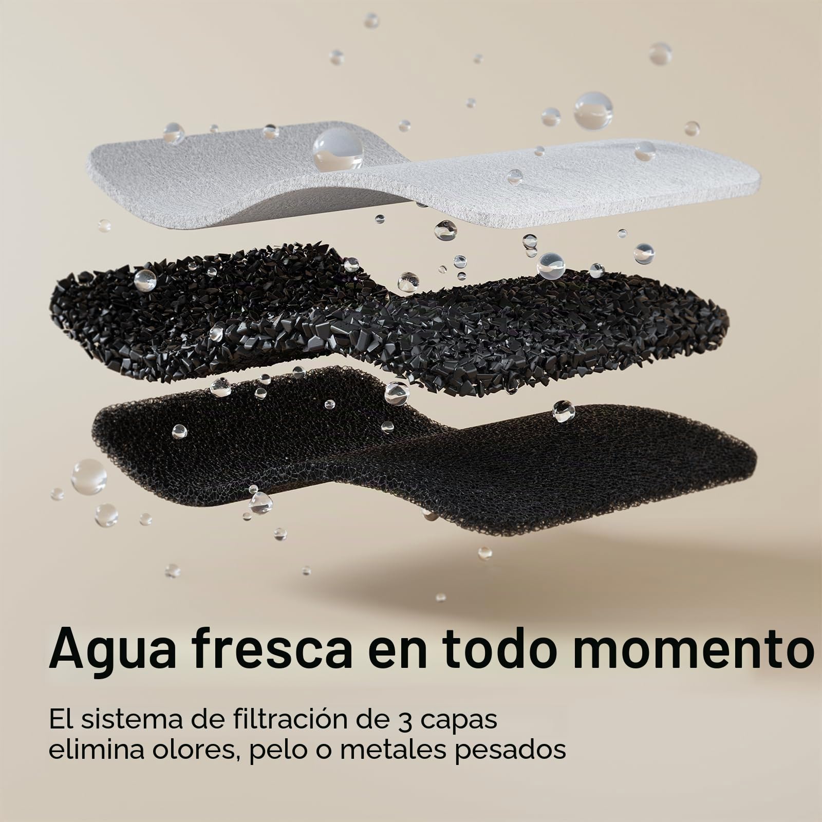 PETLIBRO Fuente de Agua de Acero Inoxidable para Gatos y Perros Interior, Dispensador Automático de Grado Alimenticio con 4 Filtros