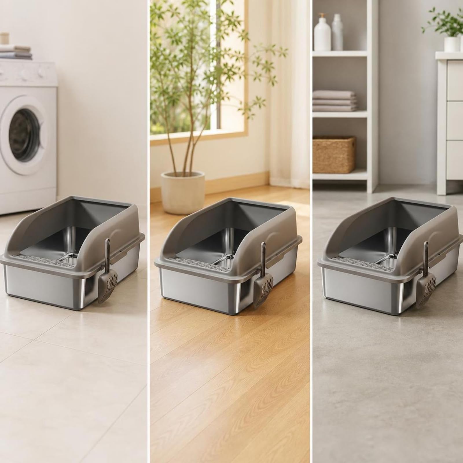 Lettiera in Acciaio Inox Antiaderente