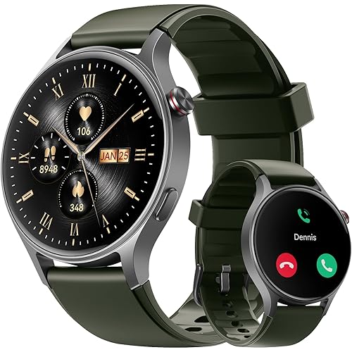 Smart Watch for Men Women, Answer/Make Call, AMOLED Ultra-Clear Screen Activity Trackers with Heart Rate/Sleep/SpO2 Monitor, Smartwatch for iPhone/Samsung/Android, 110+ Sport Modes, 3ATM Waterproof