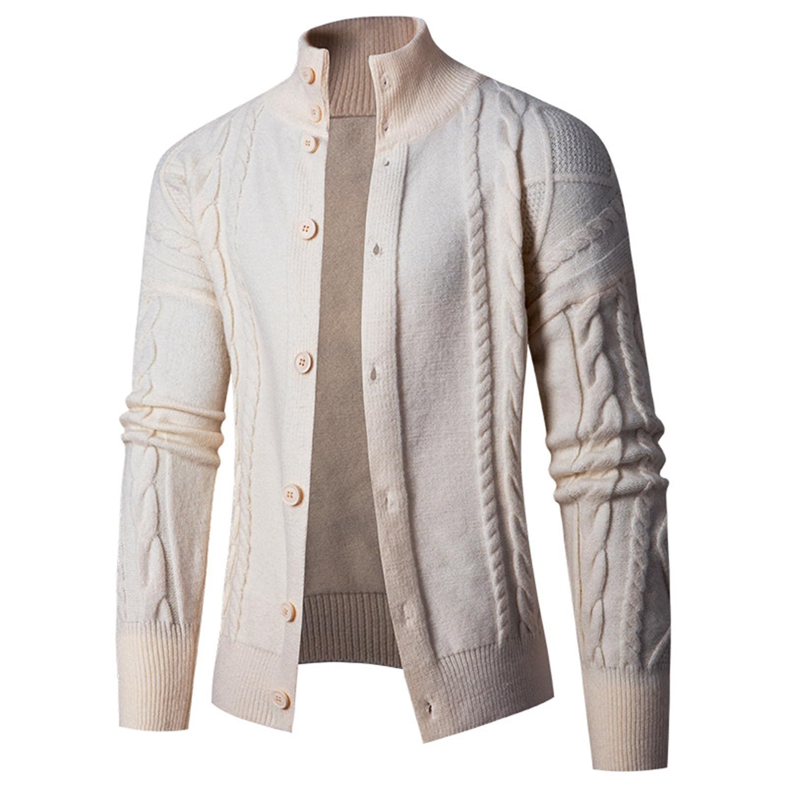 Chaqueta de entretiempo de punto hombre informal con botones moda 3