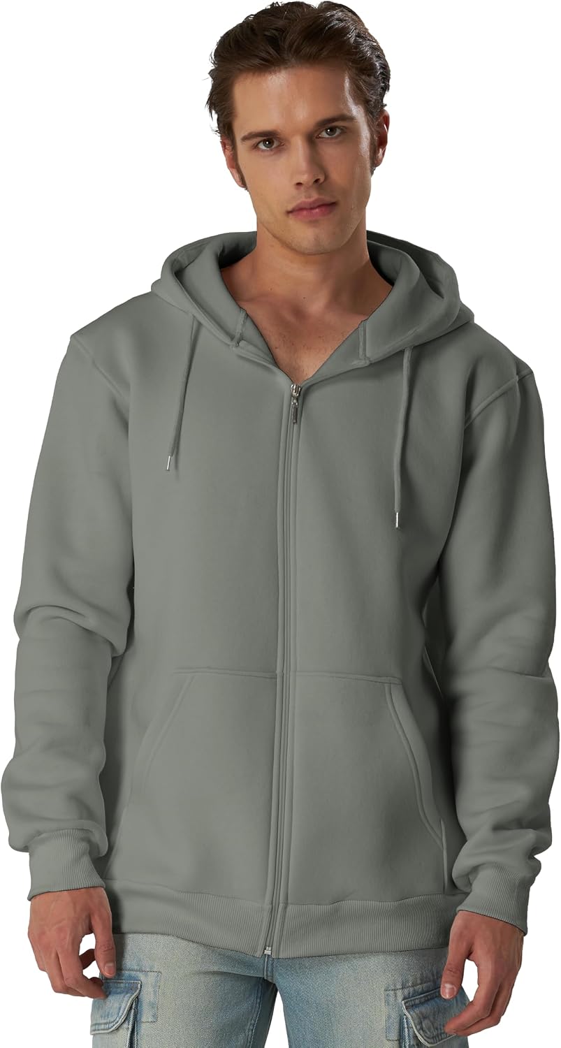 Zylioo Felpa con cappuccio alta da uomo pullover girocollo a maniche